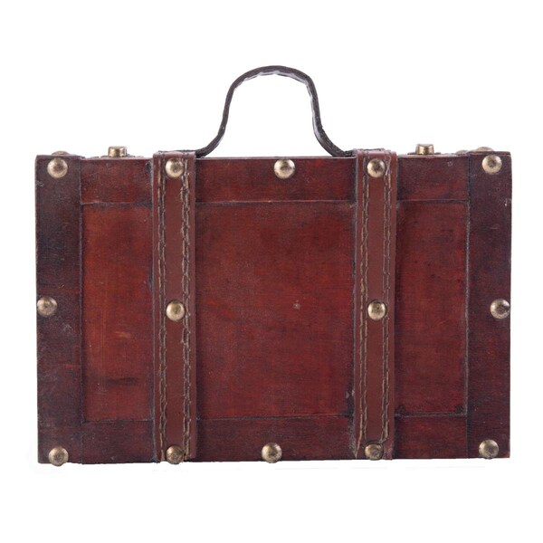 Cargas Antique Style Wooden Suitcase with Leather Straps & Handle - Small CA2641707 - main